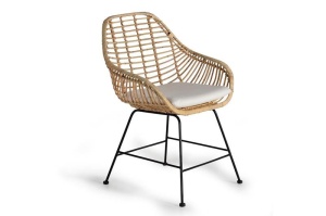SCAUN KAY 5639, MARO/NEGRU, DIN RATAN SI METAL, STIL MODERN G&C