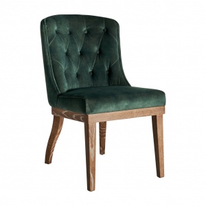 SCAUN MOLINELLA REF. 29779, BUTONAT, VERDE, STIL CLASIC, DIN PIELE NATURALA SI LEMN MASIV DE MESTEACAN, VIC