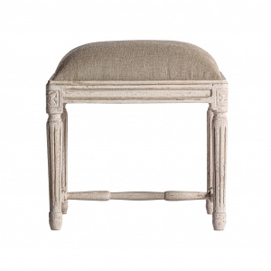 SCAUN PISEK REF. 28994, CULOARE ALBA, STIL VINTAGE, DIN LEMN MASIV DE MANGO SI BUMBAC, VIC