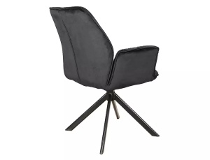 SCAUN PIVOTANT BOOGIE II, NEGRU BLUVEL 19/NEGRU MAT, TAPITERIE DIN CATIFEA SI PICIOARE DIN METAL, STIL MODERN - Img 5