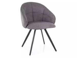 SCAUN PIVOTANT CAPRI, GRI 11/NEGRU MAT, TAPITERIE DIN STOFA VARDO SI PICIOARE DIN METAL, STIL MODERN - Img 1