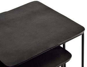 SET 2 MASUTE DE CAFEA FRANKS 6148, NEGRU, DIN METAL, STIL MODERN G&C - Img 2