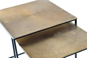 SET 2 MASUTE DE CAFEA NIDO 1023, MARO BRONZ/NEGRE, METAL, STIL VINTAGE G&C - Img 2