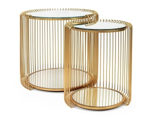 SET 2 MASUTE DE CAFEA WIRE DOBLE II, NUANTA ALAMA, CONFECTIONATA DIN METAL SI STICLA, STIL MODERN