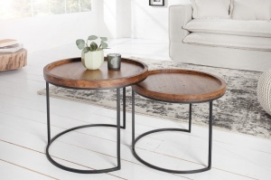 SET 2 MASUTE DIN LEMN MASIV BLEND II 36743 - DESIGN VINTAGE