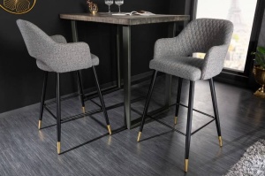 SET 2 SCAUNE BAR, PARIS, TEXTIL GRI, COD 41513, STIL RETRO - Img 2