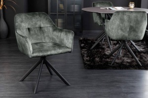 SET 2 SCAUNE, ROTATIV CU BRATE, LOFT, CATIFEA VERDE, STIL LOFT, ARTIM GROUP SELECTION