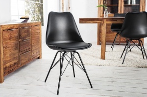 SET 4 SCAUNE NEGRE SCANDINAVIA RETRO 36192 - DESIGN SCANDINAV