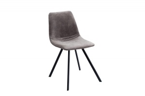 SET 4 SCAUNE NEGRU/TAUPE AMSTERDAM 38366 - DESIGN RETRO VINTAGE - Img 2