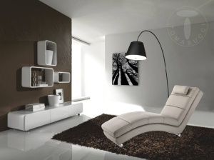 SEZLONG ELEGANT 170CM, SOFIA, COD 2453, STIL MODERN, REALIZAT DIN METAL SI PIELE ECO, DIVERSE NUANTE - Img 3