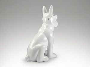STATUETA DECORATIVA BULLDOG FRANCES, 105x148 CM, DIN FIBRE DE STICLA SI POLIESTER, STIL MODERN - Img 3