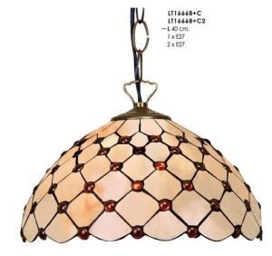 STOC!!! PENDUL DEOSEBIT TIFFANY, COD LT16668+C1, DIN METAL SI STICLA