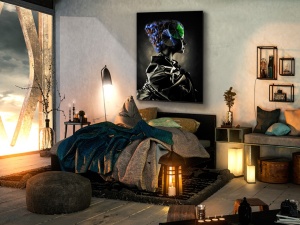 TABLOU DECORATIV GEISHA, 100x135 CM, DIN STICLA SECURIZATA, STIL MODERN