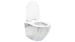 VAS DE TOALETA SUSPENDAT REA CARLOS SLIM GRANIT MAT, EFECT DE GRANIT MAT, DIN CERAMICA, CALITATE SUPERIOARA - Img 3