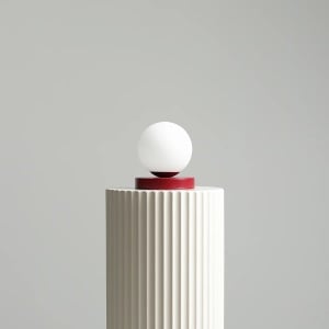 VEIOZA BALL S, 17 CM, ROSIE, DIN STICLA SI METAL, STIL MODERN