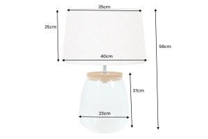 VEIOZA, CLASSICO 60CM, DIN STICLA SI ABAJUR TEXTIL, TRANSPARENT, ARTIM GROUP SELECTION - Img 3