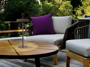 VEIOZA GONG, 35 CM, MARO/OPAL, DIN METAL SI ABS, STIL MODERN - Img 7