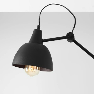 APLICA AIDA, 2 BRATE, 190 CM, NEAGRA, DIN METAL, STIL MODERN - Img 2
