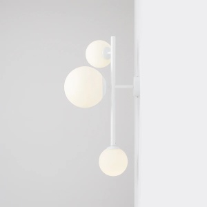 APLICA DIONE, 3 BRATE, 67,5 CM, ALBA, DIN STICLA SI METAL, STIL MODERN