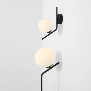 APLICA GALLIA, 33 CM, NEAGRA, DIN STICLA SI METAL, STIL MODERN - Img 4