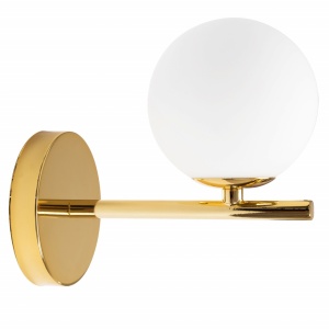 APLICA GLASS GOLD APP684-1W, 17 cm, ALB SI AURIU, DIN METAL SI STICLA, STIL MODERN, TU - Img 2