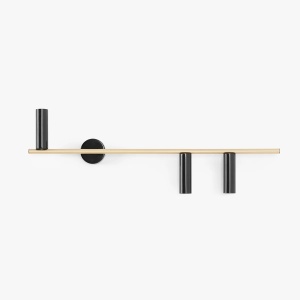 APLICA TREVO, 3 BRATE, 26 CM, NEGRU/AURIU, DIN METAL, STIL MODERN