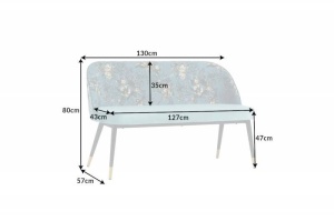 BANCA BOUTIQUE, DIN CATIFEA SI METAL 130CM, TURCOAZ, COD 41706 - Img 6