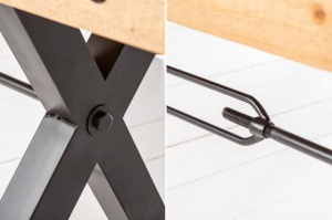 BANCA, THOR 200CM, DIN LEMN MASIV DE PIN, DESIGN INDUSTRIAL - Img 3
