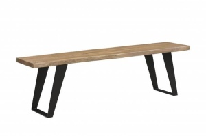 BANCUTA, ORGANIC ARTWORK 155CM, LEMN MASIV/ METAL, COD 43365, DESIGN INDUSTRIAL