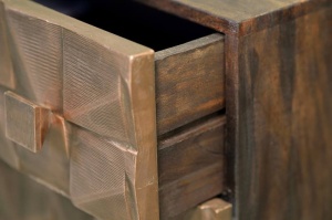 BUFET COPPER 80CM, MARO/NEGRU, DIN LEMN MASIV DE MANGO SI METAL, GINER Y COLOMER - Img 2