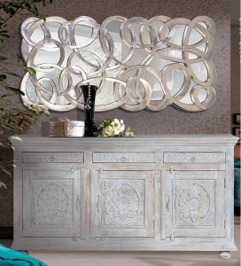 BUFET DESSI 6407, MARO/ALB, DIN LEMN DE MANGO, STIL SHABBY CHIC G&C