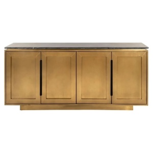 BUFET FINSBURY, CU 4 USI, NEGRU/AURIU, 7890, CONFECTIONAT DIN ALAMA, MDF, MARMURA NEAGRA, RICHMOND INTERIORS