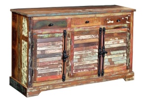 BUFET KALLA 150CM, MARO/MULTICOLOR, DIN LEMN RECICLAT, GINER Y COLOMER - Img 4