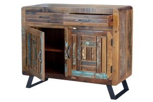 BUFET KATIA 105CM, MARO/MULTICOLOR, DIN LEMN RECICLAT SI METAL, GINER Y COLOMER - Img 6