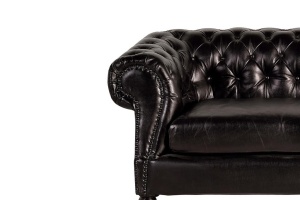 CANAPEA 1193, NEGRU, DIN PIELE NATURALA, STIL CHESTERFIELD G&C - Img 6