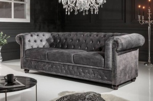 CANAPEA DIN CATIFEA 3 LOCURI, CHESTERFIELD, DIN LEMN SI CATIFEA, ARTIM GROUP SELECTION
