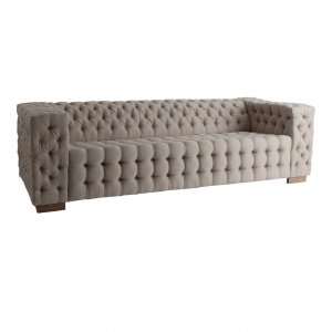 CANAPEA KALOCHI REF. 27238, CULOARE CREM, STIL CASIC, DIN LERMN MASIV DE BRAD, POLIESTER SI SPUMA, VIC - Img 2