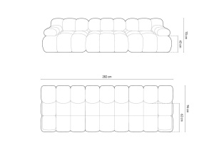 CANAPEA MODULARA BELLIS, 3 LOCURI, 282 CM, TAPITERIE BOUCLE, DIVERSE CULORI, DESIGN DEOSEBIT - Img 8