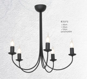 CANDELABRU FEB 831F1, DIN METAL, NEGRU, ALDEX