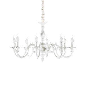 CANDELABRU JUSTINE SP8, ALB, DIN METAL, STIL CLASIC