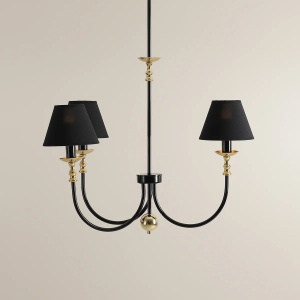 CANDELABRU ROMA, 3 BRATE, 84 CM, NEGRU/AURIU, DIN STICLA SI METAL, STIL MODERN