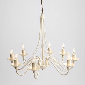 CANDELABRU ROSE, 8 BRATE, 250 CM, CREM, DIN METAL, STIL VINTAGE