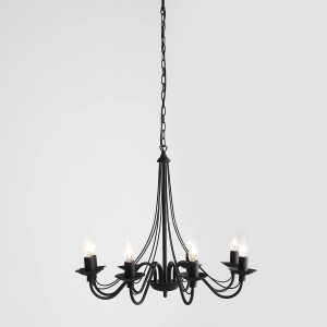 CANDELABRU ROSE, 8 BRATE, 250 CM, NEGRU, DIN METAL, STIL VINTAGE