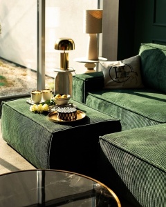 COLTAR EXTENSIBIL PILLOW M, CONFECTIONAT DIN METAL, SPUMA POLIURETANICA SI CATIFEA, STIL MODERN - Img 3