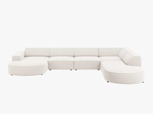 COLTAR JODIE, DREAPTA, 7 LOCURI, 364 CM, DIVERSE CULORI SI MATERIALE, DESIGN DEOSEBIT - Img 12
