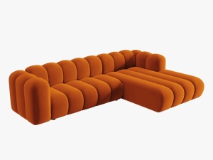COLTAR MODULAR LUPIN, DREAPTA, 4 LOCURI, 288 CM, SCORTISOARA 14, TAPITERIE DIN CATIFEA, DESIGN DEOSEBIT - Img 2