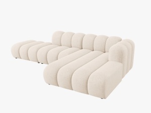 COLTAR MODULAR LUPIN, DREAPTA, 5 LOCURI, 294 CM, BEJ DESCHIS 23, TAPITERIE CHENILLE, DESIGN DEOSEBIT - Img 4