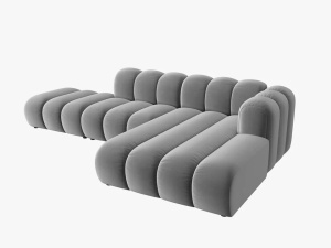 COLTAR MODULAR LUPIN, DREAPTA, 5 LOCURI, 294 CM, GRI 17, TAPITERIE DIN CATIFEA, DESIGN DEOSEBIT - Img 3