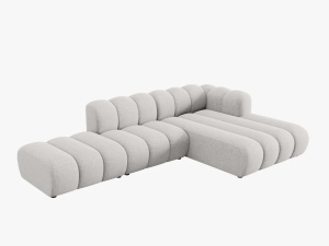 COLTAR MODULAR LUPIN, DREAPTA, 5 LOCURI, 294 CM, GRI DESCHIS 06, TAPITERIE CHENILLE, DESIGN DEOSEBIT - Img 3