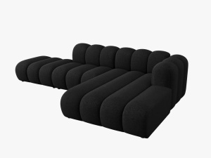 COLTAR MODULAR LUPIN, DREAPTA, 5 LOCURI, 294 CM, NEGRU 19, TAPITERIE CHENILLE, DESIGN DEOSEBIT - Img 4